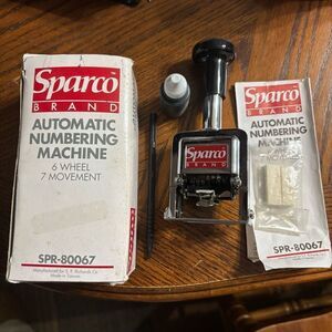 Sparco Brand SPR-80067 6 Wheel 7 Movement Automatic Numbering System
